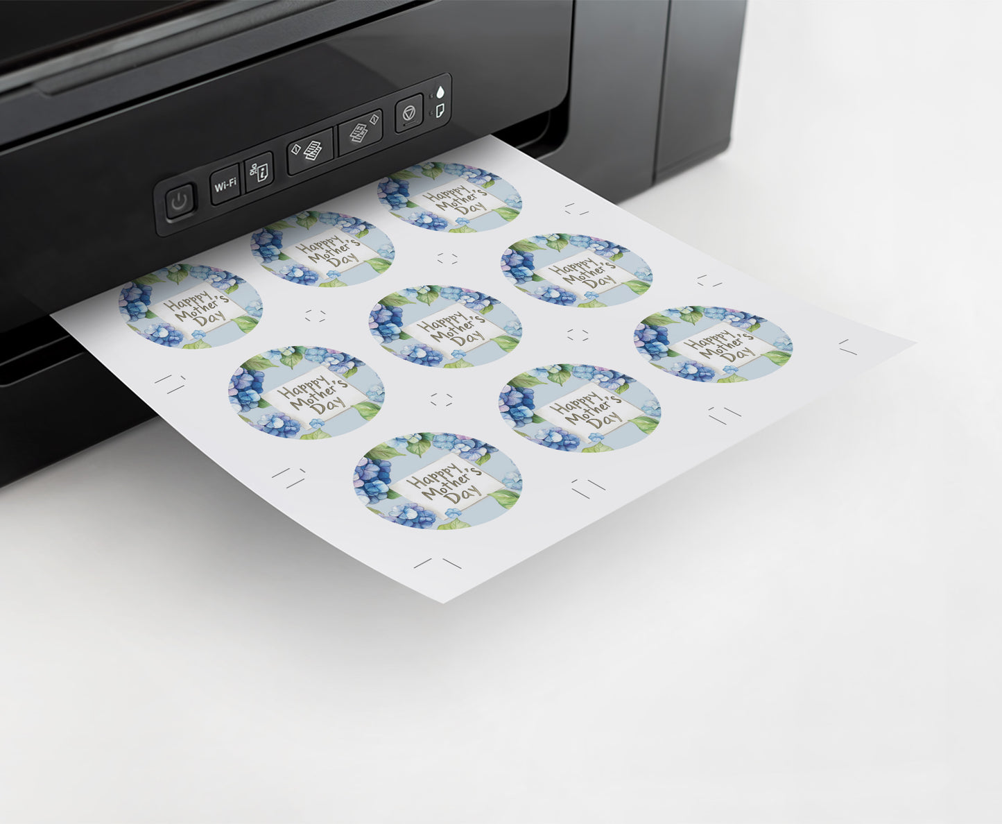 Blue Hydrangea Square and Round Tags | Floral Mother's Day Gift Tag - 116