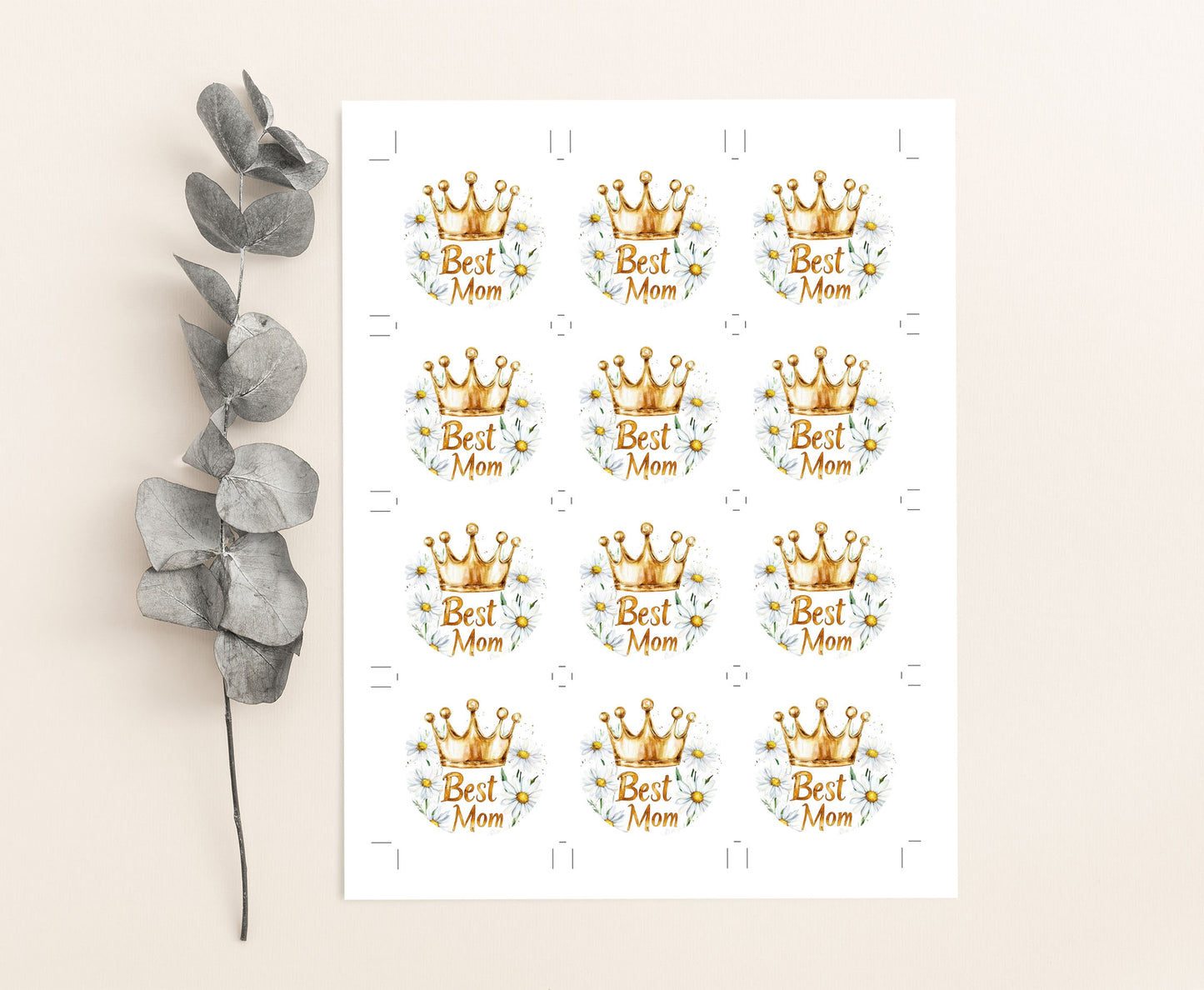 Best Mom Ever Square and Round Tags | Mother's Day Gift Tag - 116