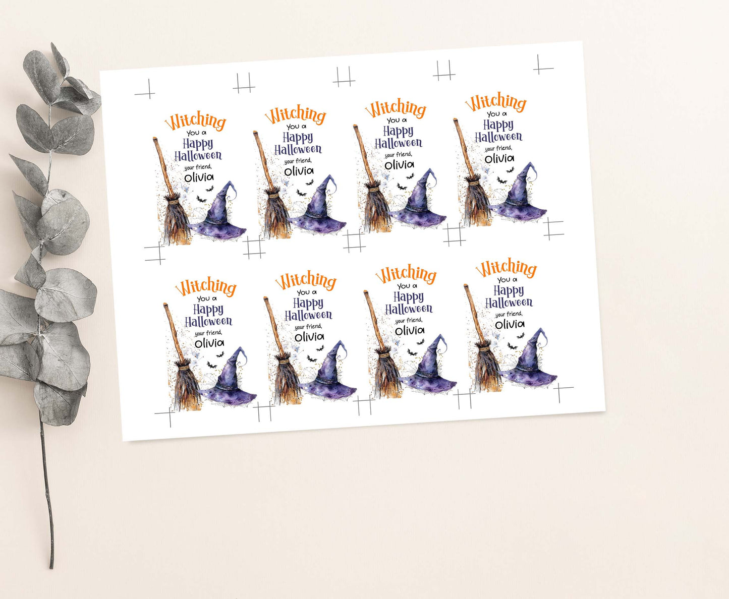 Witch favor Tags | Happy Halloween Thank you Tags - 115