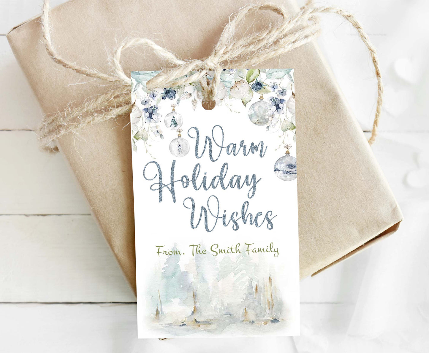 Editable Warm Holiday Wishes Tags | Christmas Gift Tags -112