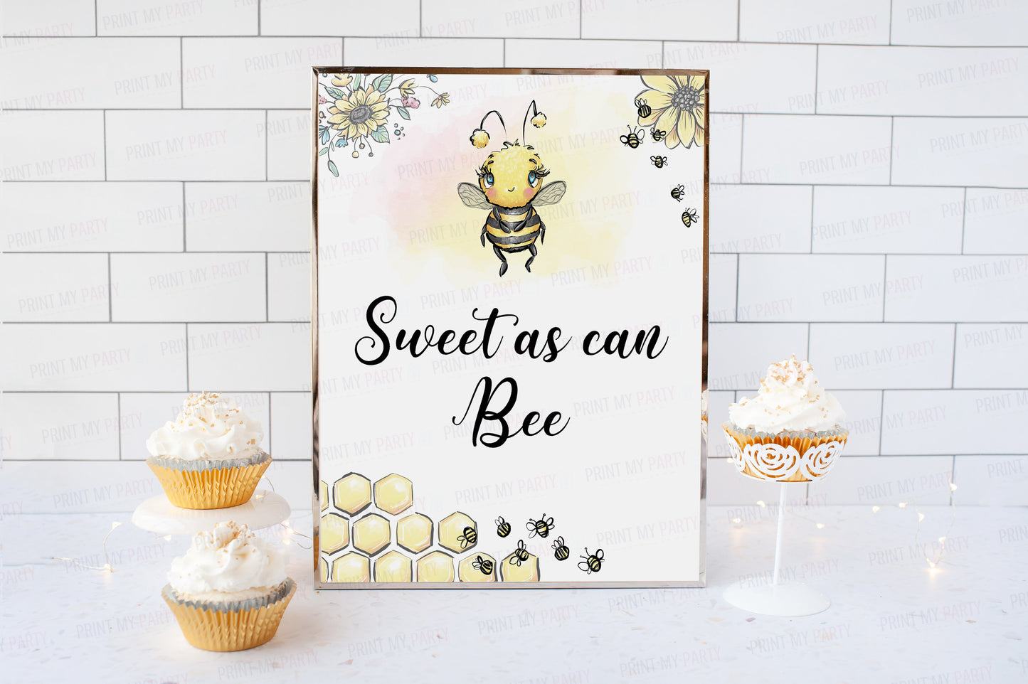 Sweet as can Bee Sign | Bee theme Party Table Decoration - 61A