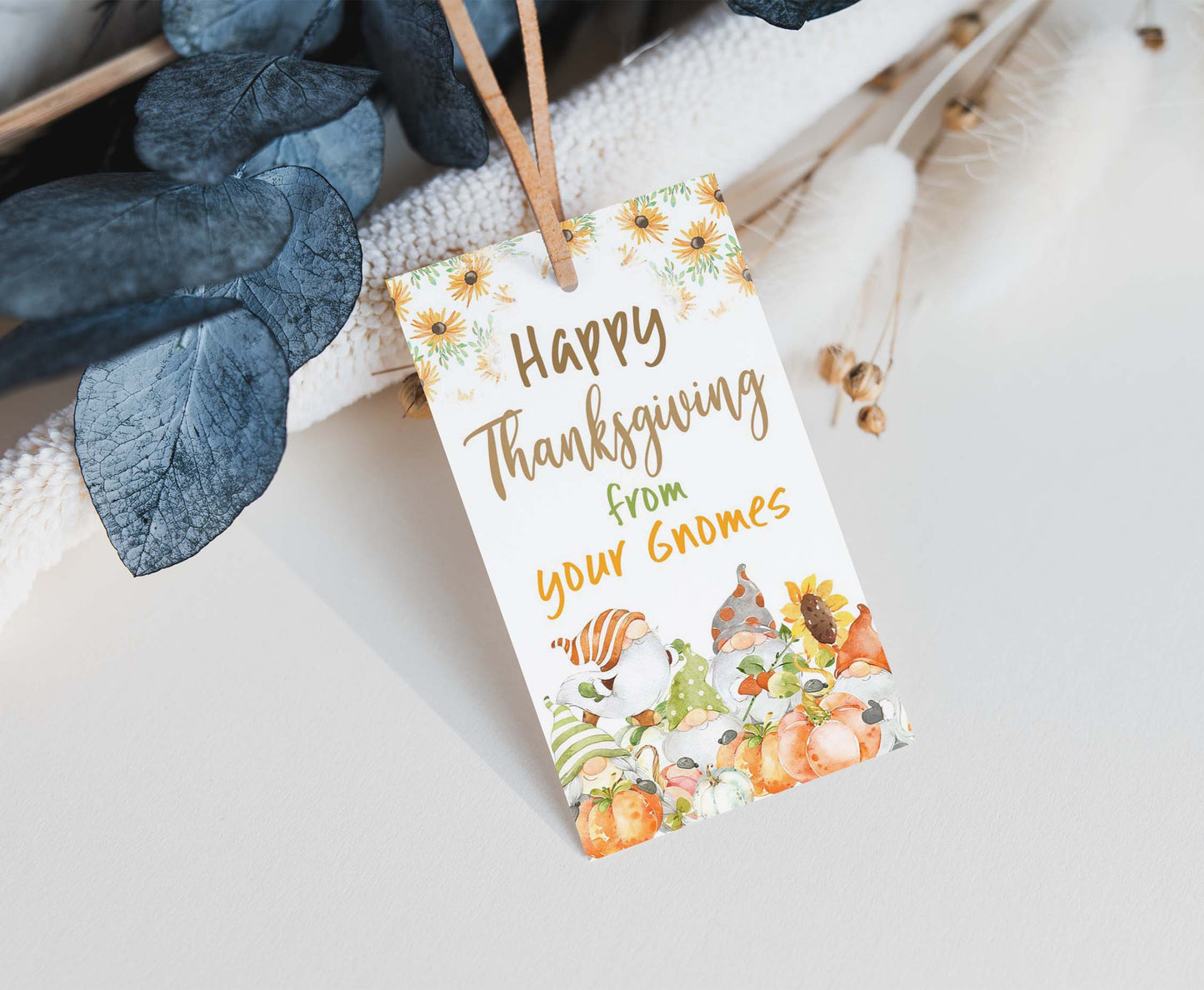 Happy Thanksgiving Gift Tags | Gnomes Autumn Favor Tags - 118