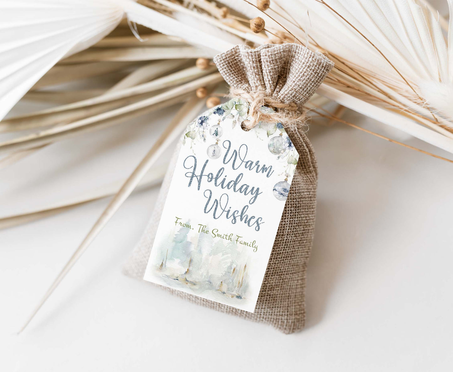 Editable Warm Holiday Wishes Tags | Christmas Gift Tags -112