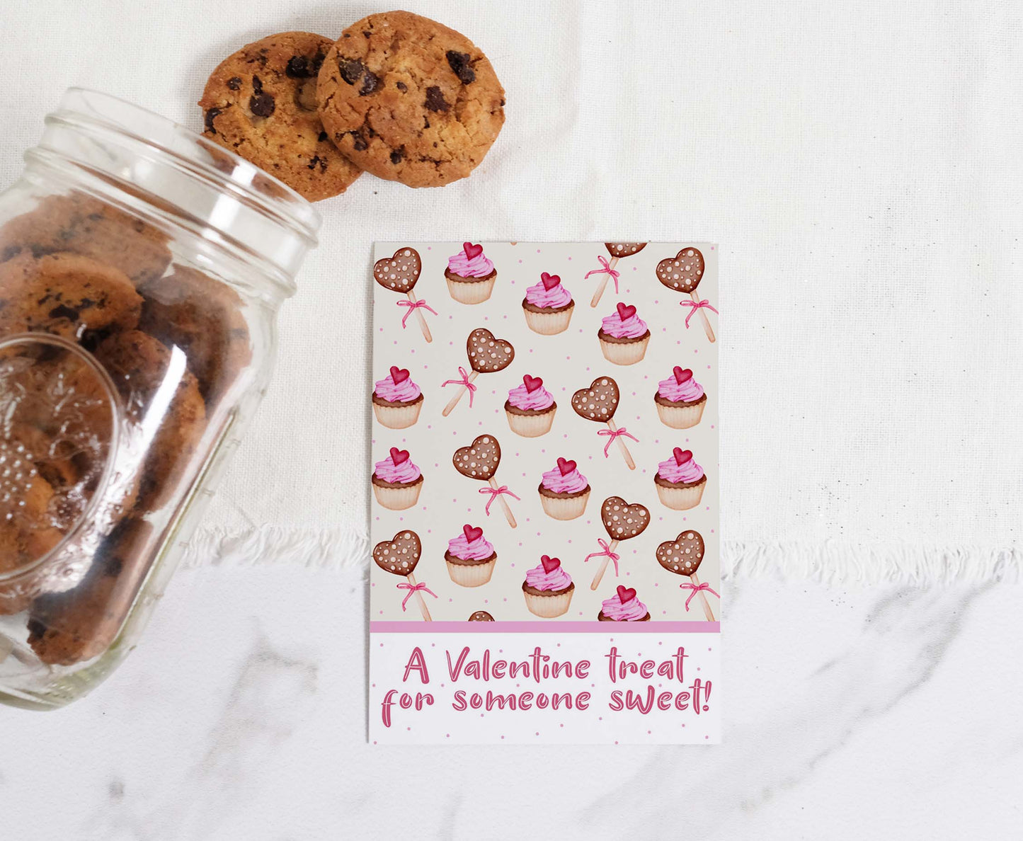 A valentine treat for someone sweet Cookie Card | Valentines Printable Cards - 119