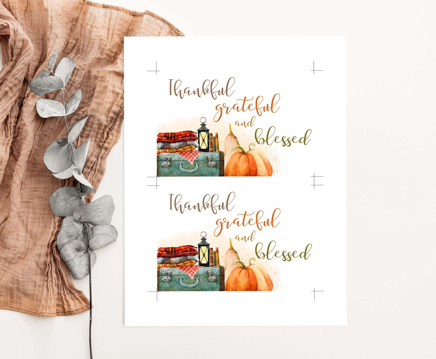 Autumn Thank You Card | Thankful greeting and blessed card - 30