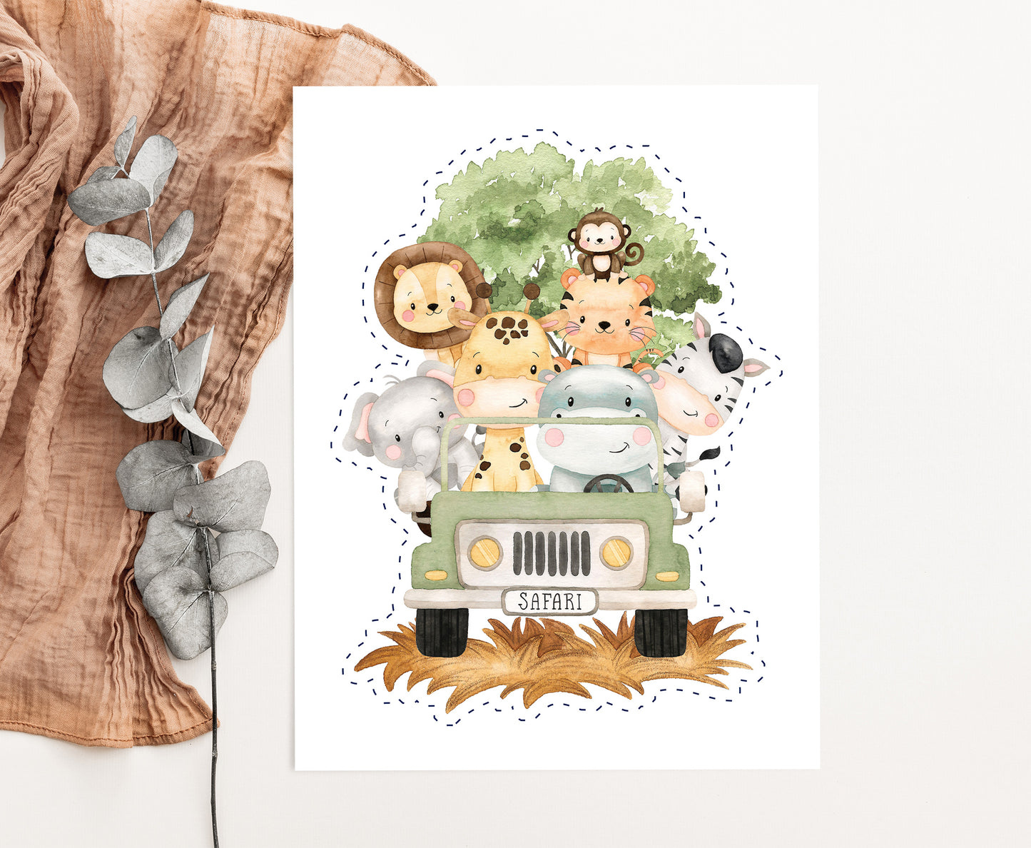 Safari Cake topper | Jungle Animals Theme Party Decorations - 35E