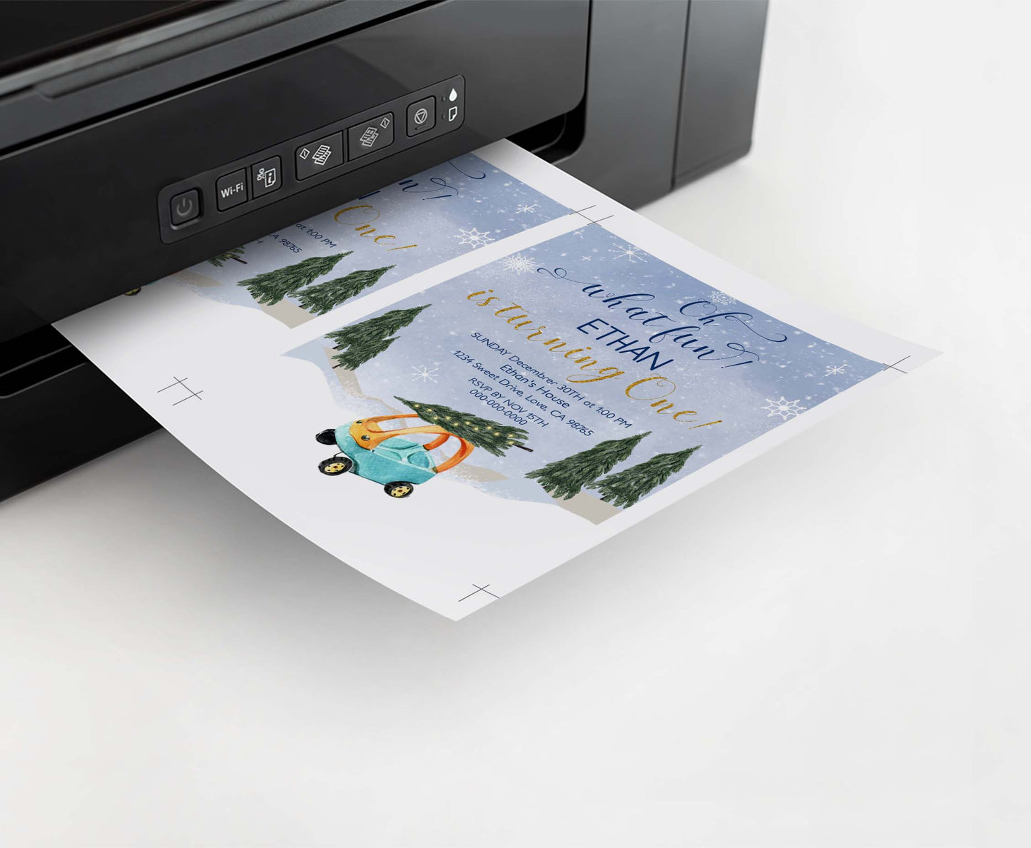 Oh What Fun birthday Invitation | Editable Holiday 1st Birthday Invite - 112A