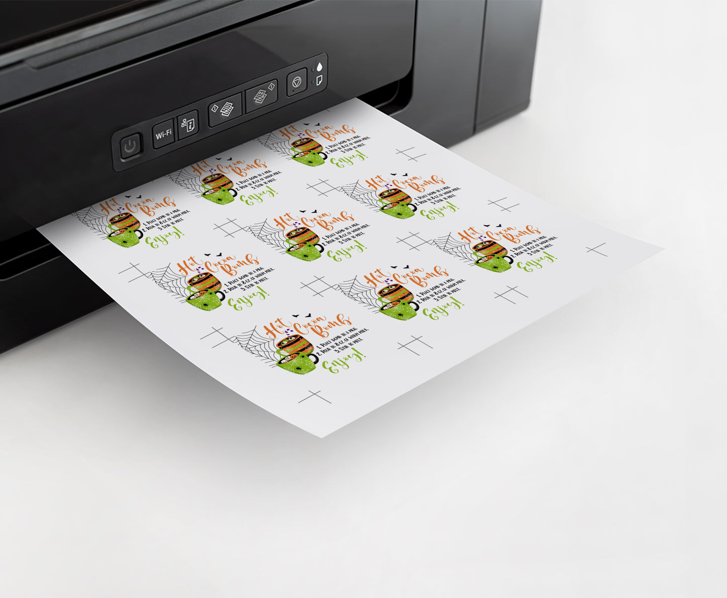 Hot Cocoa Bomb Tags 2"x2" | Halloween Favor Tags - 115