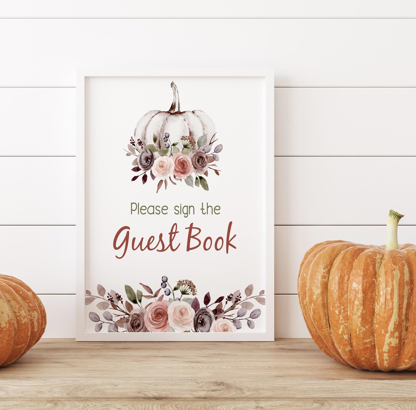 Fall Guest Book Sign | Pumpkin Themed Party Table Decorations - 30I