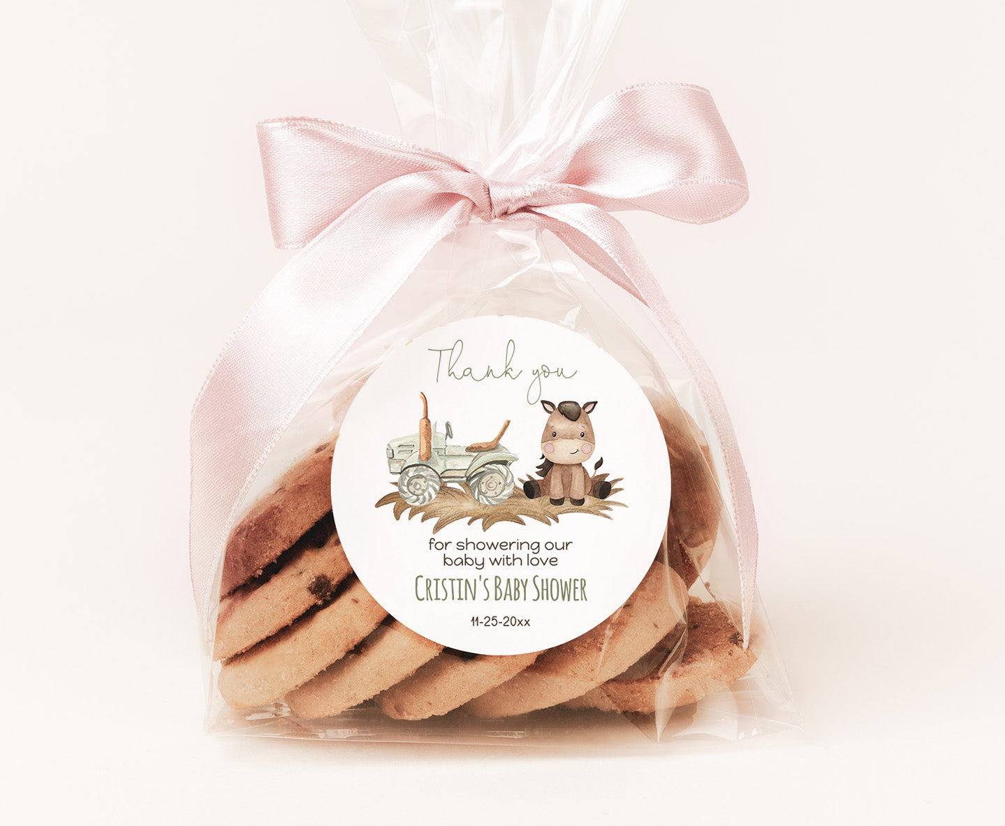 Editable Farm Baby Shower Thank you 2"x2" Tag | Farm Gift Tag - 11E