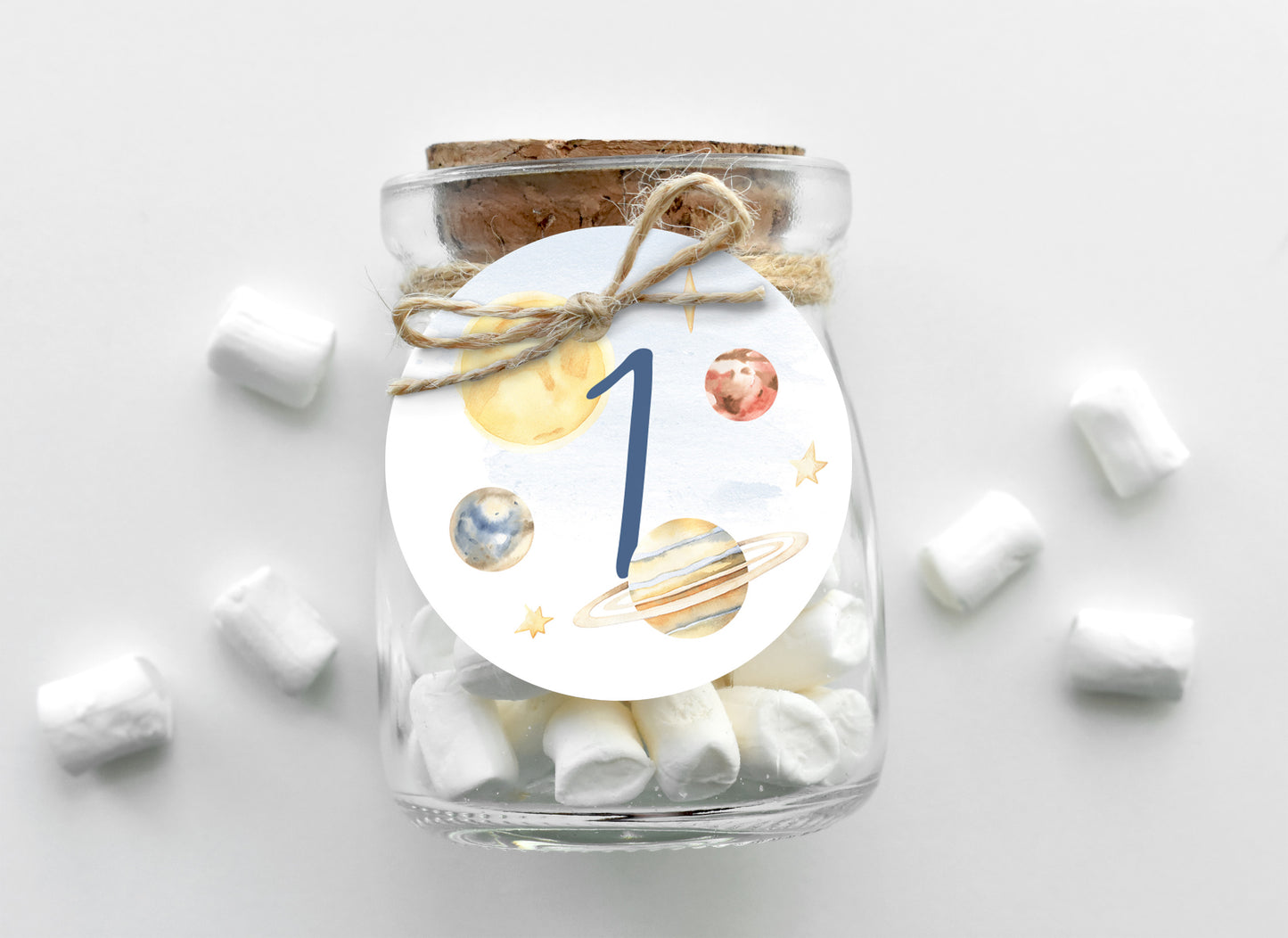 Space Cupcake Toppers | Astronaut Themed 1st Birthday Party Decorations - 39B