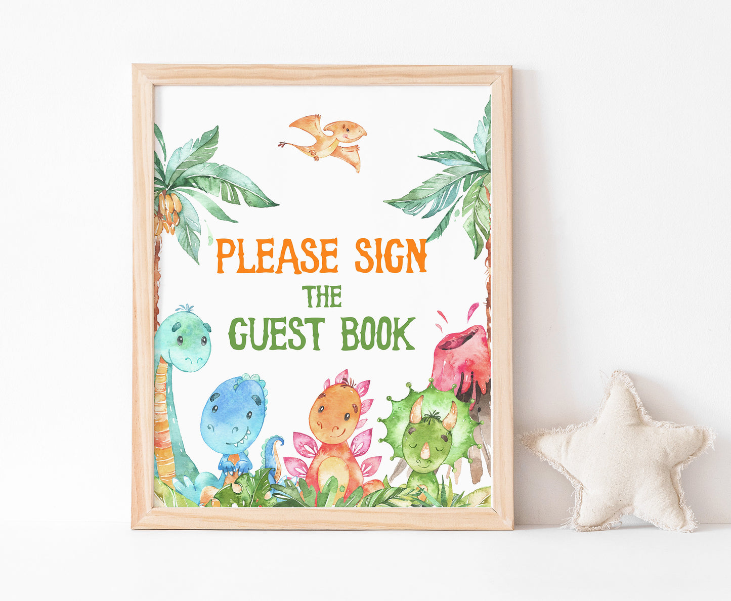 Dinosaur Please Sign the Guest Book | Dinosaur Themed Party Table Decorations - 08A