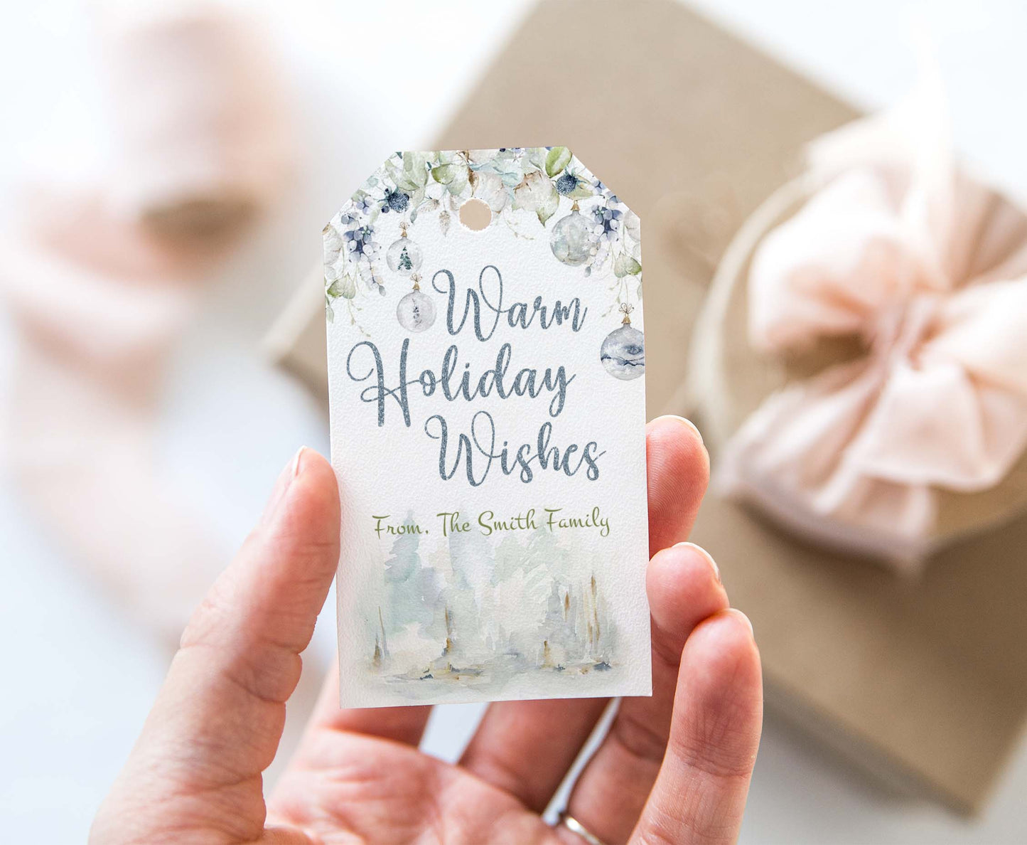 Editable Warm Holiday Wishes Tags | Christmas Gift Tags -112