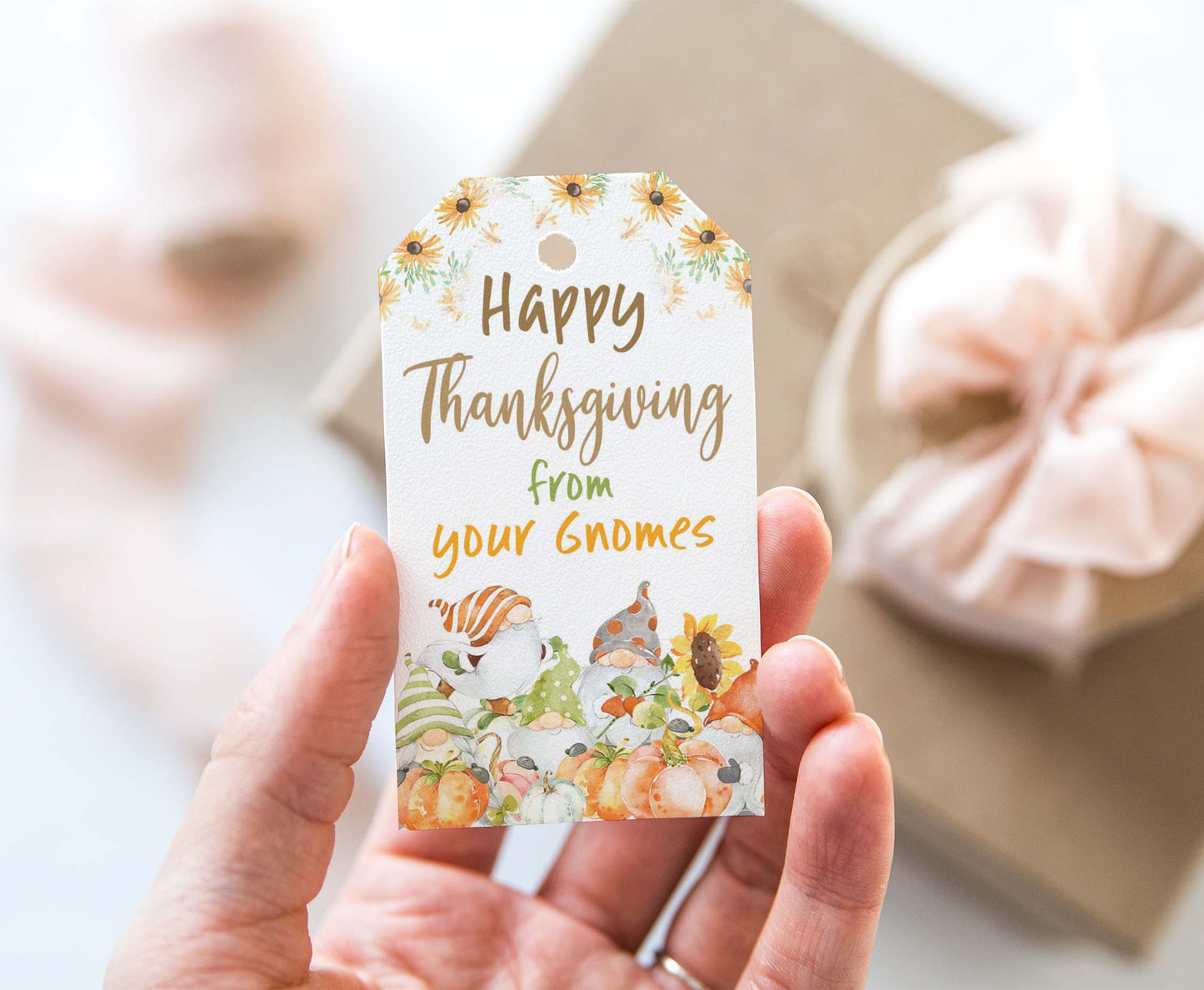 Happy Thanksgiving Gift Tags | Gnomes Autumn Favor Tags - 118
