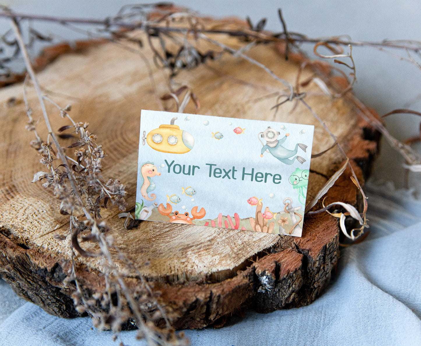 Editable Under The Sea Place Cards | Ocean Theme Party Decorations - 44A