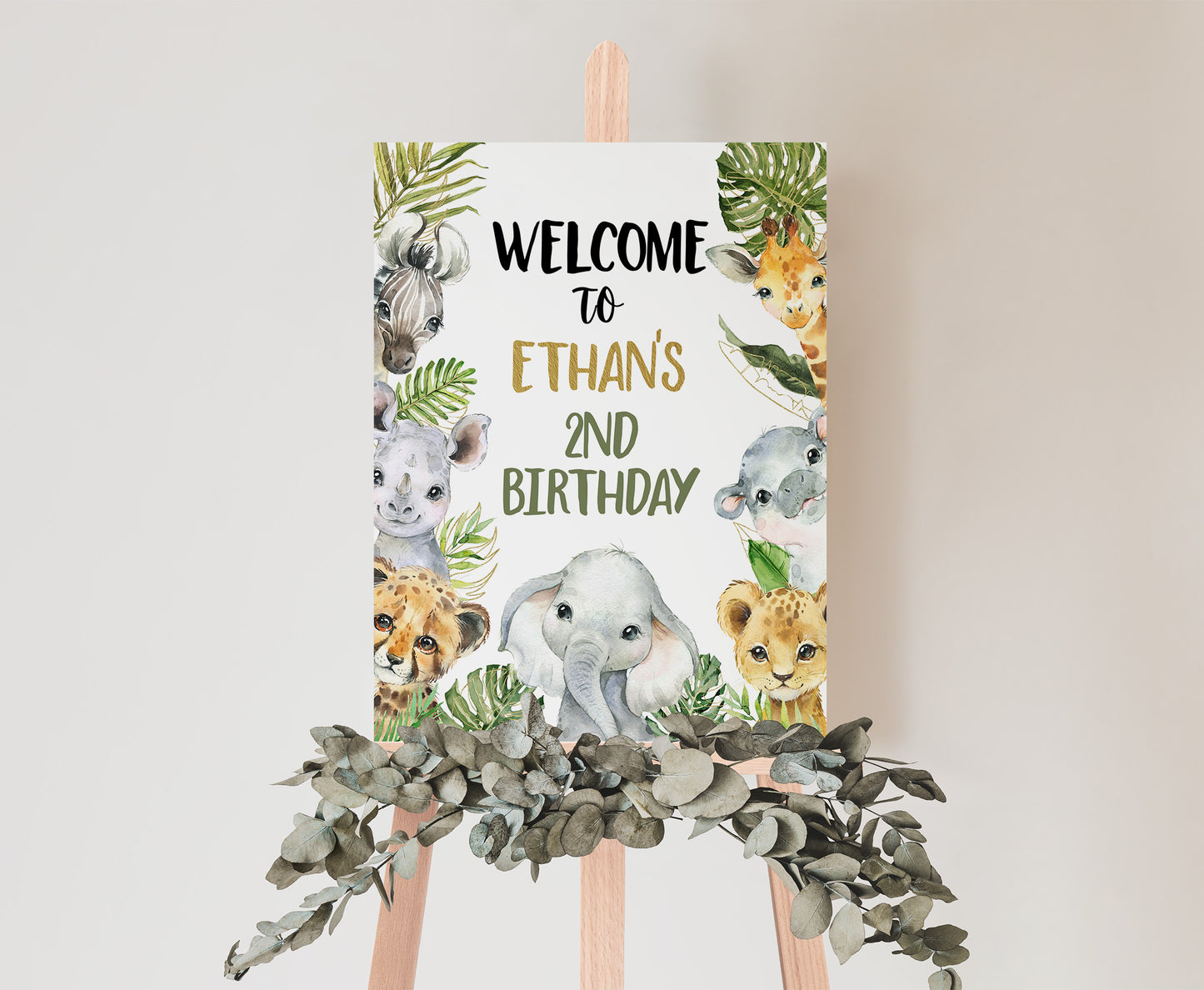 Safari Welcome Sign Birthday | Jungle Theme Party Decorations - 35A