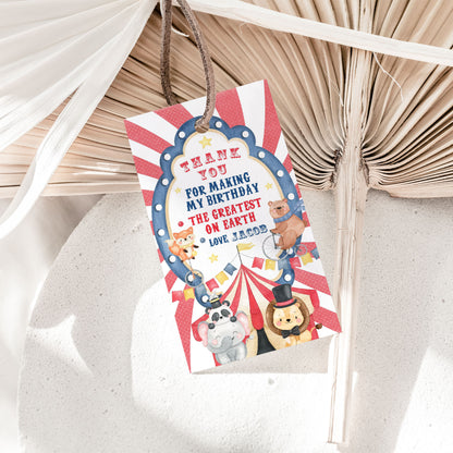 Circus Thank You Tags | Carnival Birthday Party Printable - 06A