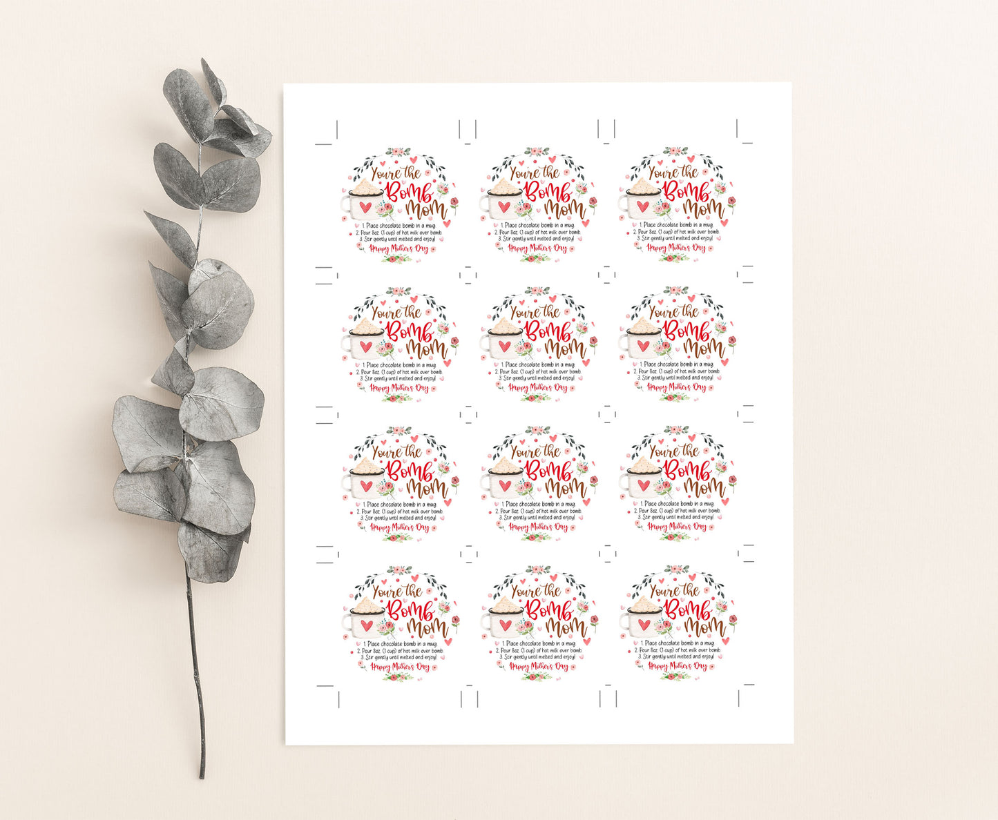 You are the Bomb Mom Square and Round Tags | Happy Mother's Day Gift Tag - 116