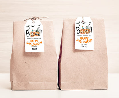 Boo Pumpkin favor Tags | Happy Halloween Thank you Tags - 115