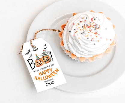Boo Pumpkin favor Tags | Happy Halloween Thank you Tags - 115