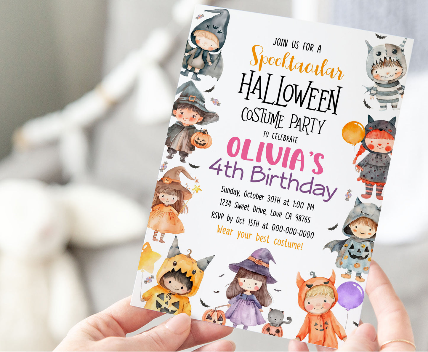 Editable Spooktacular Halloween Birthday Invitation | Halloween Party Invite - 115Q