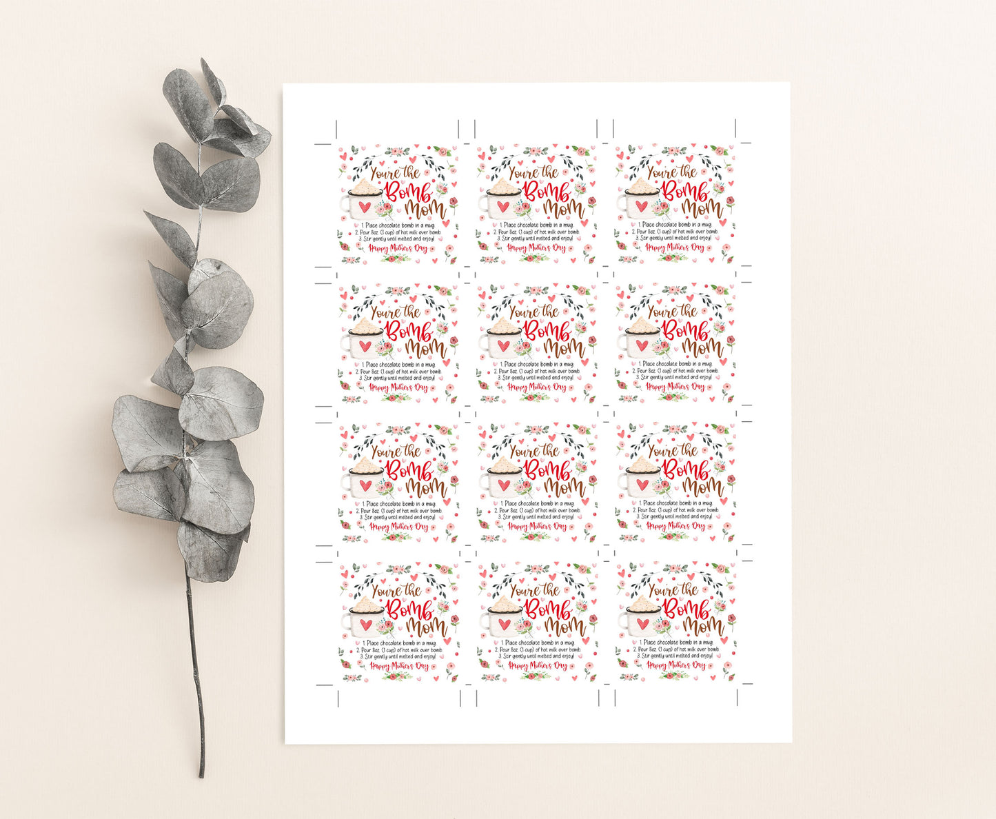 You are the Bomb Mom Square and Round Tags | Happy Mother's Day Gift Tag - 116