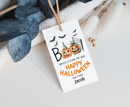 Boo Pumpkin favor Tags | Happy Halloween Thank you Tags - 115