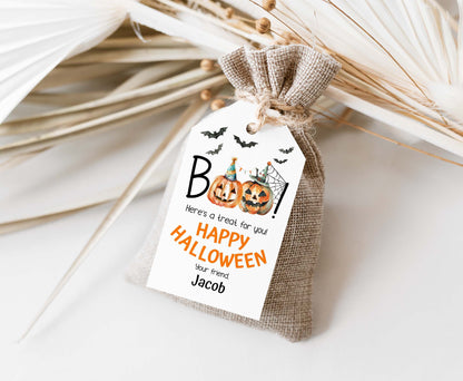 Boo Pumpkin favor Tags | Happy Halloween Thank you Tags - 115
