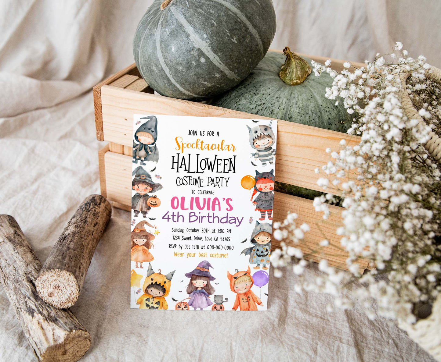 Editable Spooktacular Halloween Birthday Invitation | Halloween Party Invite - 115Q