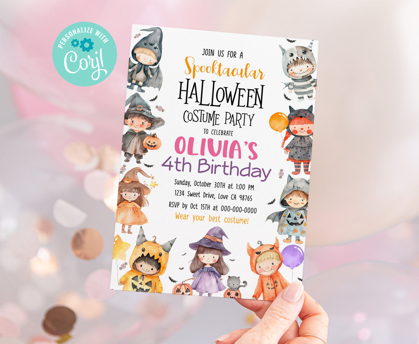 Editable Spooktacular Halloween Birthday Invitation | Halloween Party Invite - 115Q