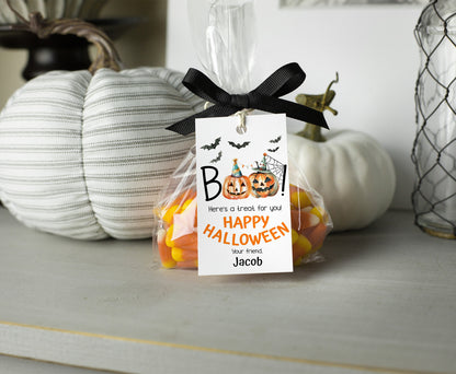 Boo Pumpkin favor Tags | Happy Halloween Thank you Tags - 115