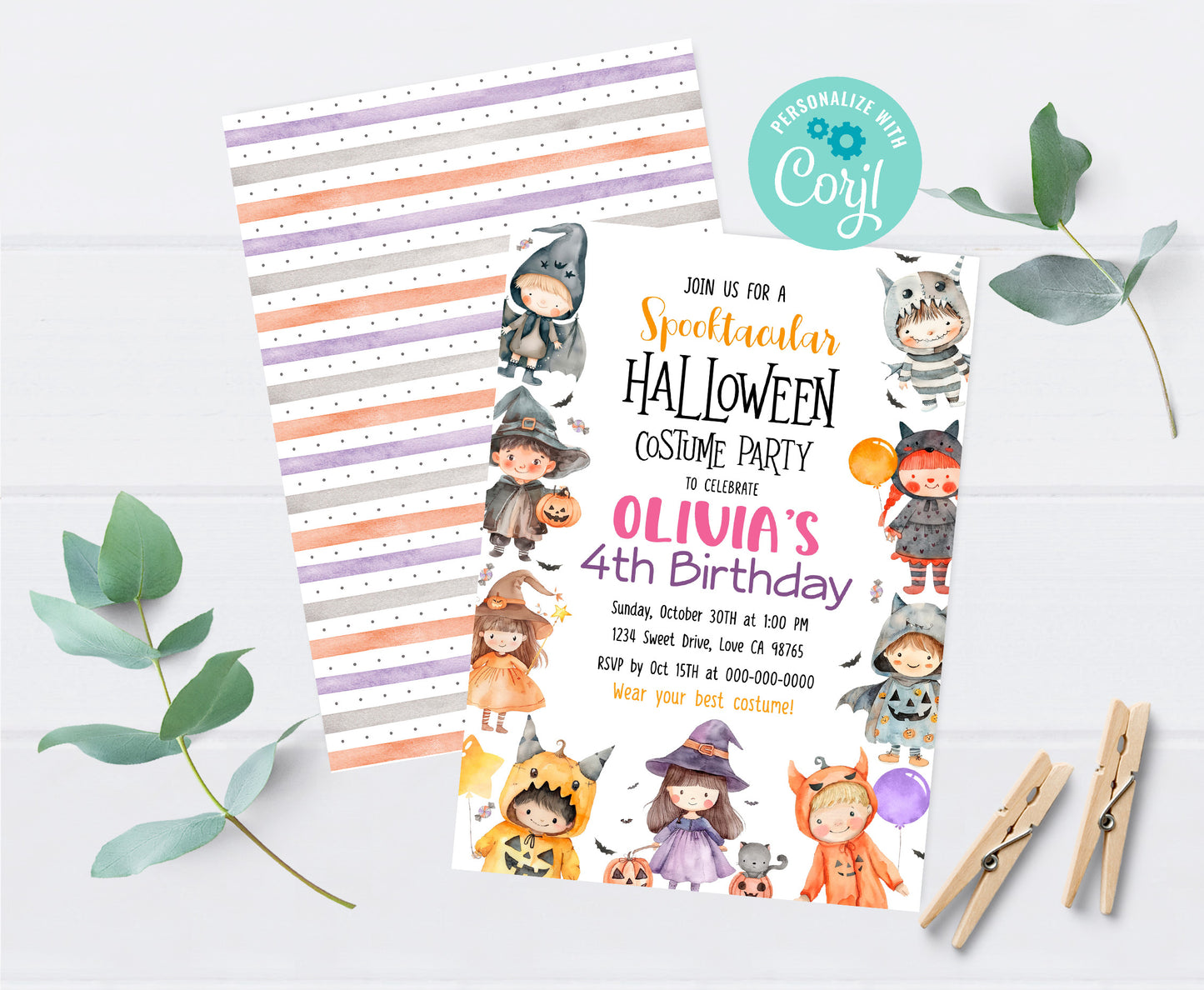 Editable Spooktacular Halloween Birthday Invitation | Halloween Party Invite - 115Q