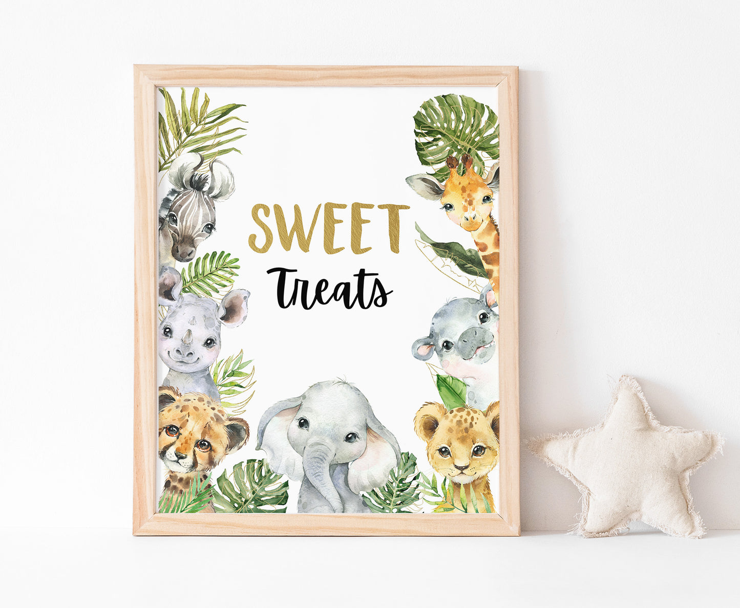 Sweet treats Sign | Safari Animals Party Table Decorations - 35A