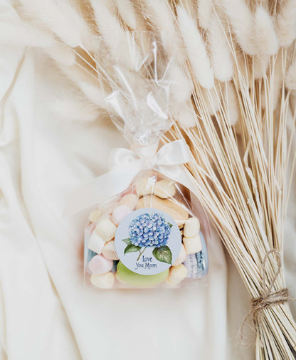 Blue Hydrangea Love you Mom Square and Round Tags |  Happy Mother's Day Gift Tag - 116)