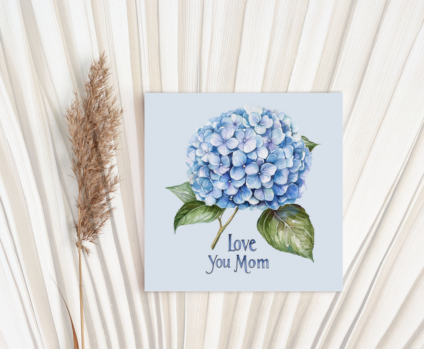 Blue Hydrangea Love you Mom Square and Round Tags |  Happy Mother's Day Gift Tag - 116)