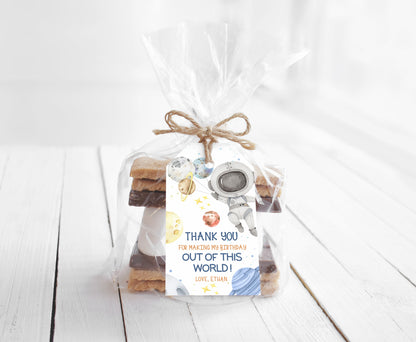 Editable Space Thank You Tags | Astronaut Birthday Party Printable - 39F