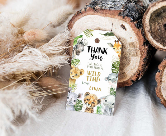 Safari Thank you Tags | Jungle Birthday Party Printable - 35A