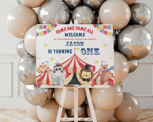 Circus Birthday Welcome Sign | Carnival Party Decorations - 06A