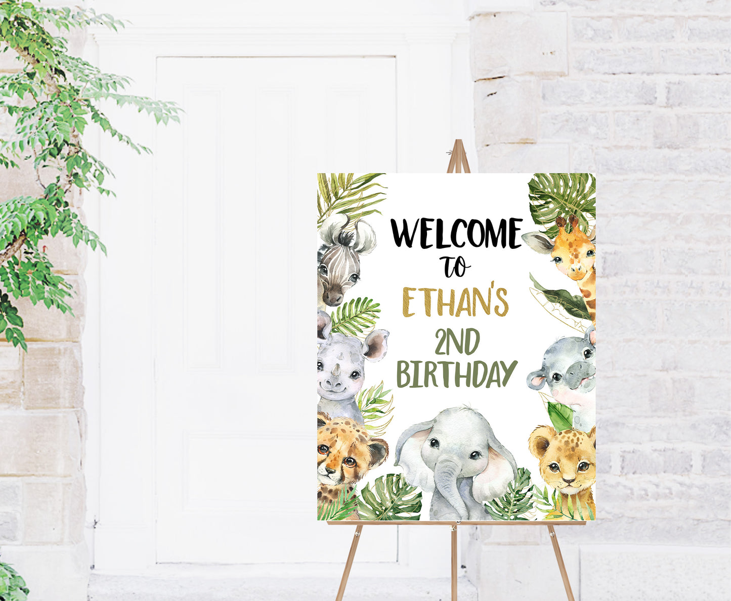 Safari Welcome Sign Birthday | Jungle Theme Party Decorations - 35A