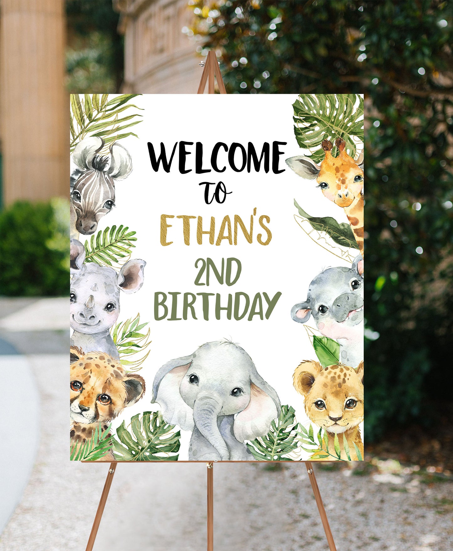 Safari Welcome Sign Birthday | Jungle Theme Party Decorations - 35A