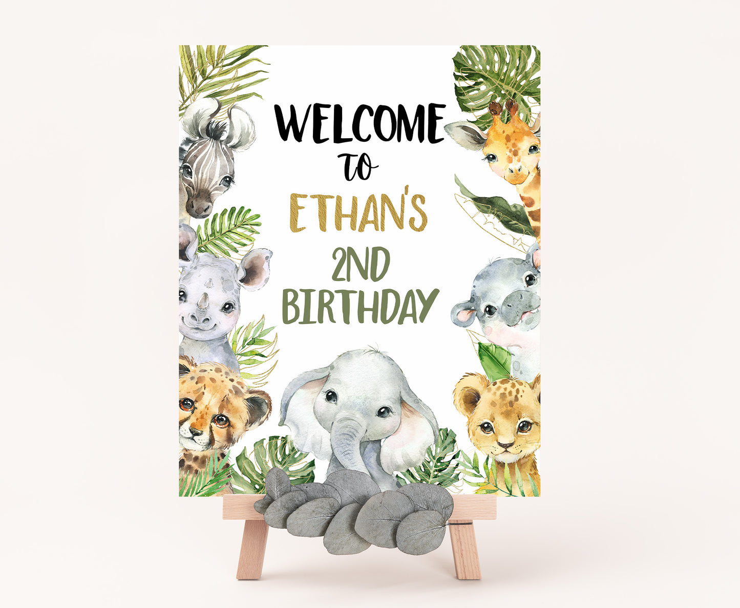 Safari Welcome Sign Birthday | Jungle Theme Party Decorations - 35A