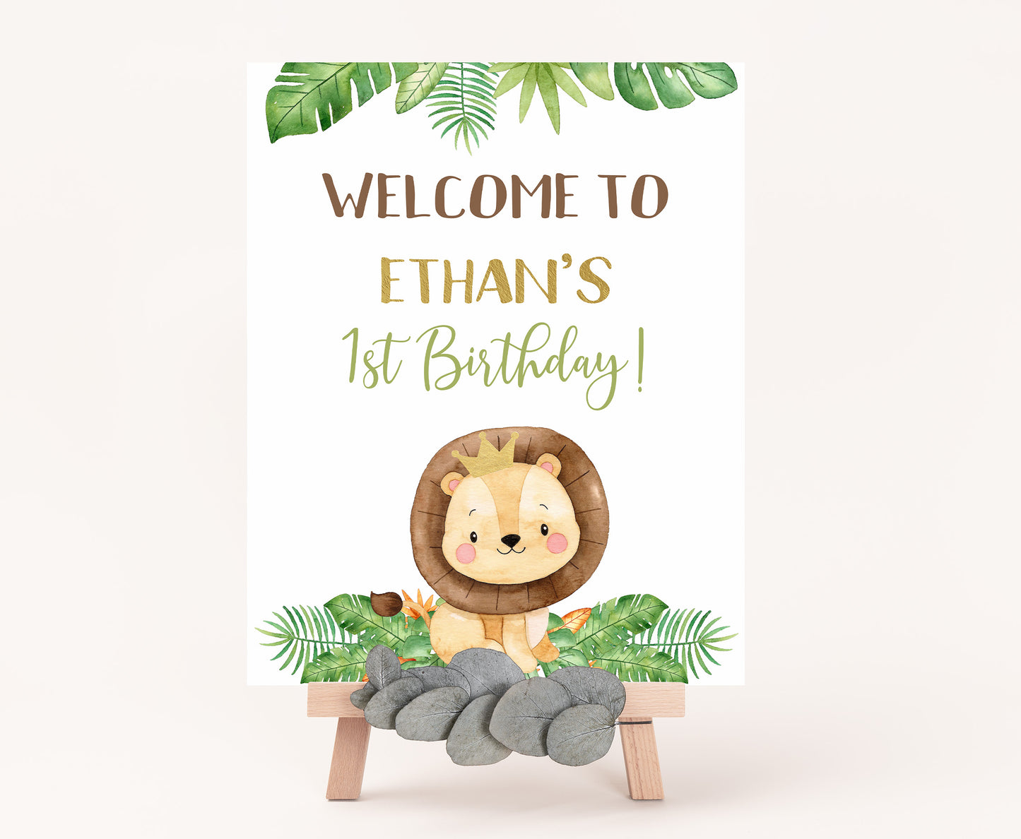 Lion Welcome Sign Birthday | Safari Theme Party Decorations - 35E