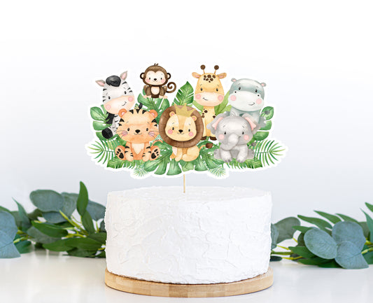 Safari Cake topper | Jungle Animals Theme Party Decorations - 35E