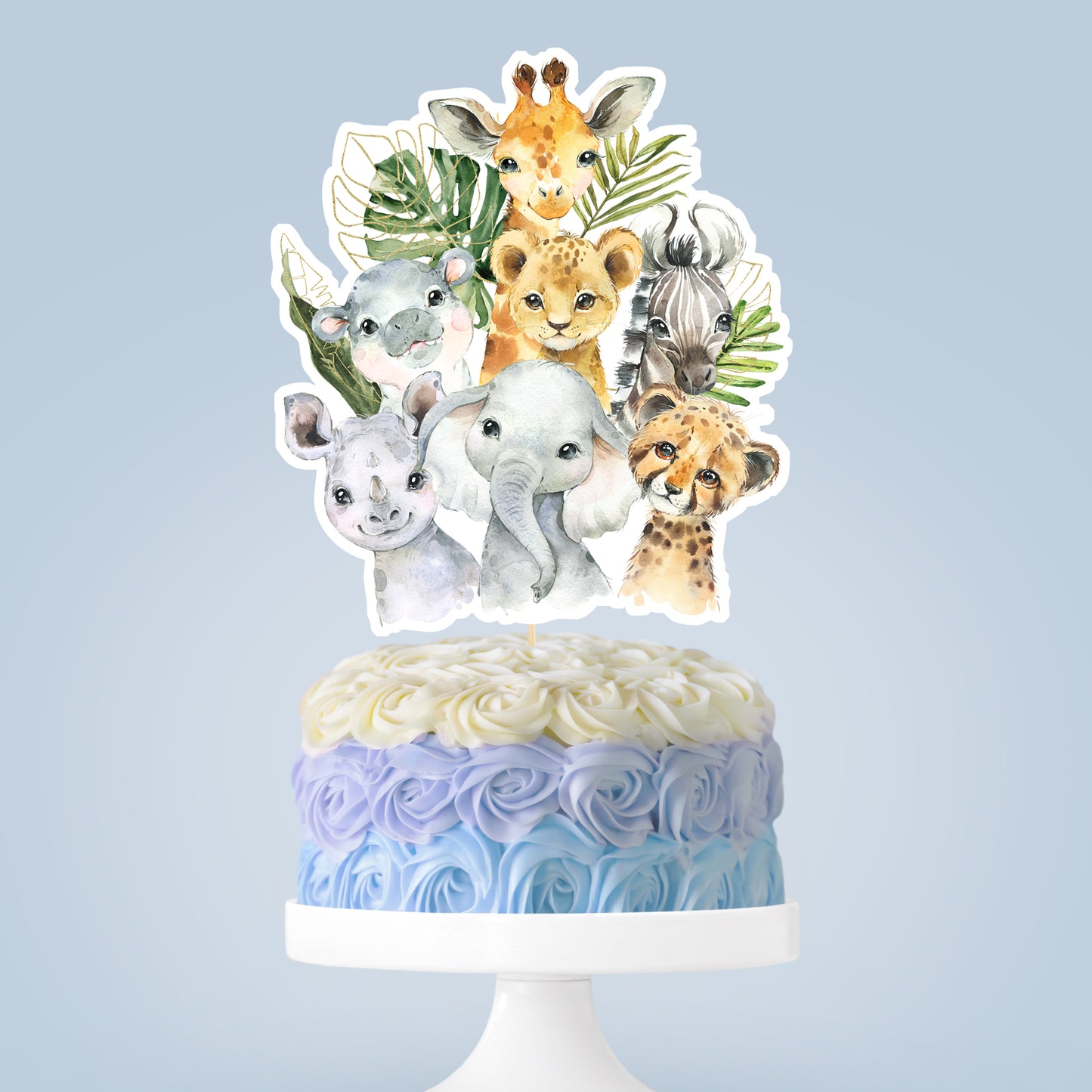 Safari Cake topper | Jungle Animals Theme Party Decorations - 35A