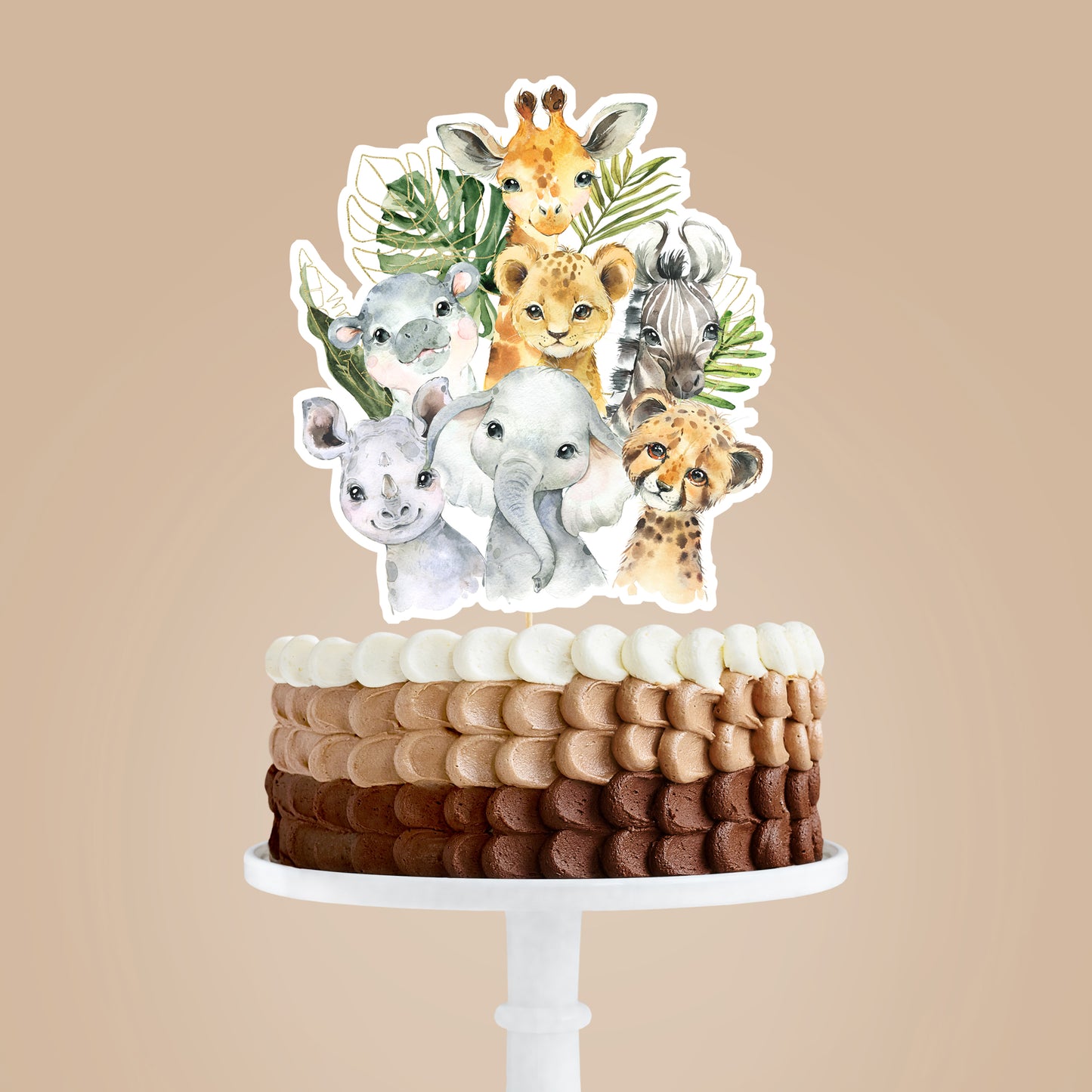 Safari Cake topper | Jungle Animals Theme Party Decorations - 35A