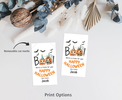Boo Pumpkin favor Tags | Happy Halloween Thank you Tags - 115
