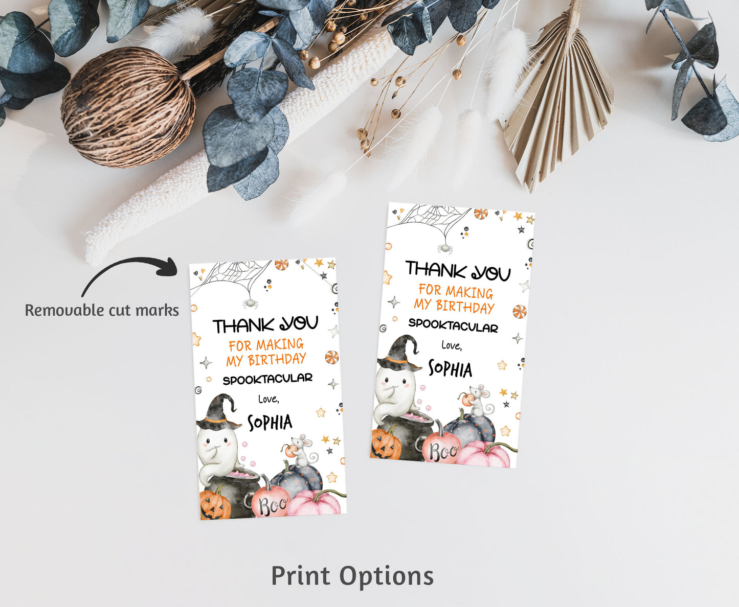 Ghost Halloween favor Tags | Happy Halloween Thank you Tags - 115U