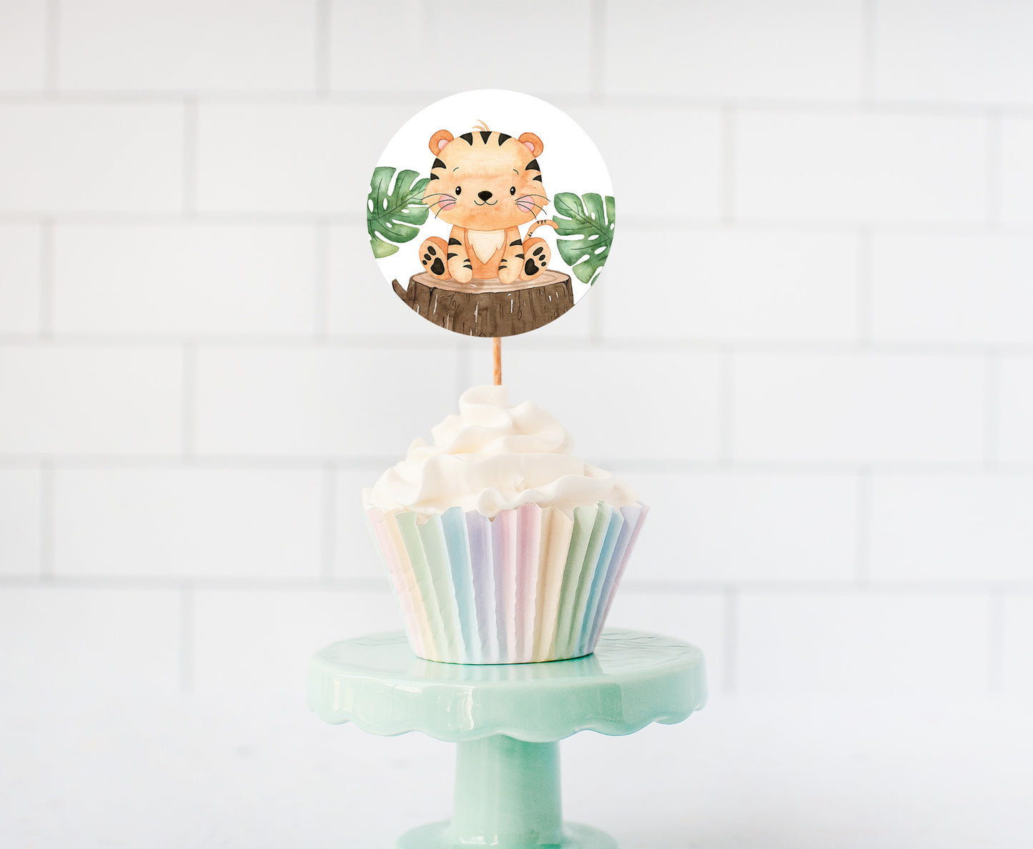 Tiger Cupcake Toppers | Safari Themed Party Decorations - 35E