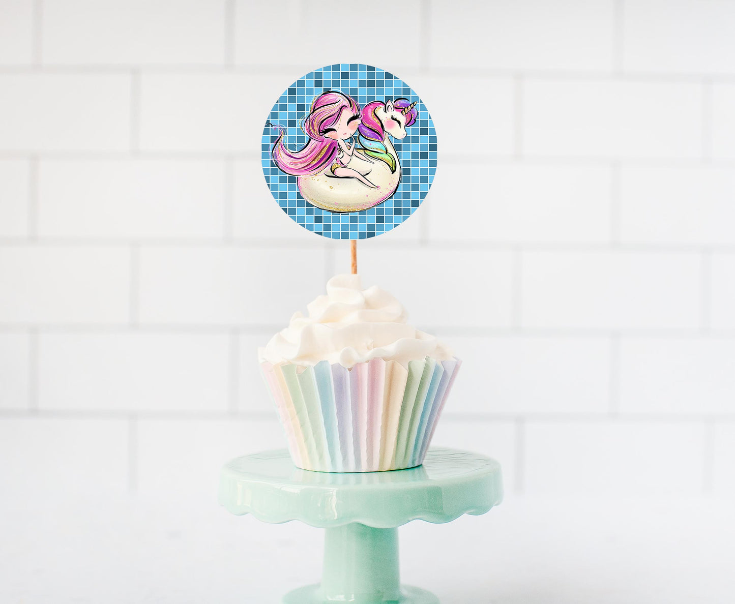 Pool Party Cupcake Toppers | Summer Birthday Party Theme Decorations - 40C