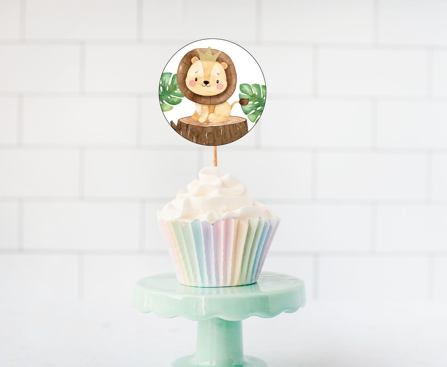 Lion Cupcake Toppers | Safari Themed Party Decorations - 35E